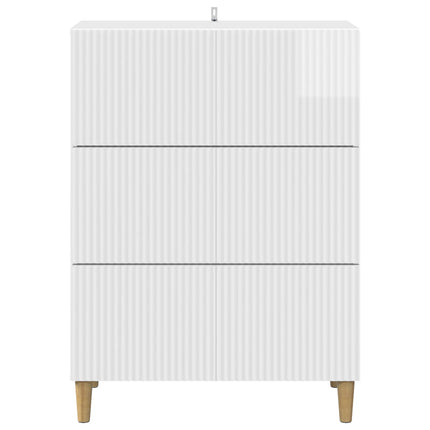 Lådans skåp Vit högglans 66 x 34,5 x 90 cm Konstruerat trä