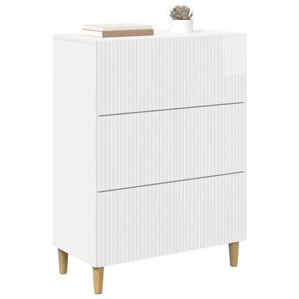 Lådans skåp Vit högglans 66 x 34,5 x 90 cm Konstruerat trä