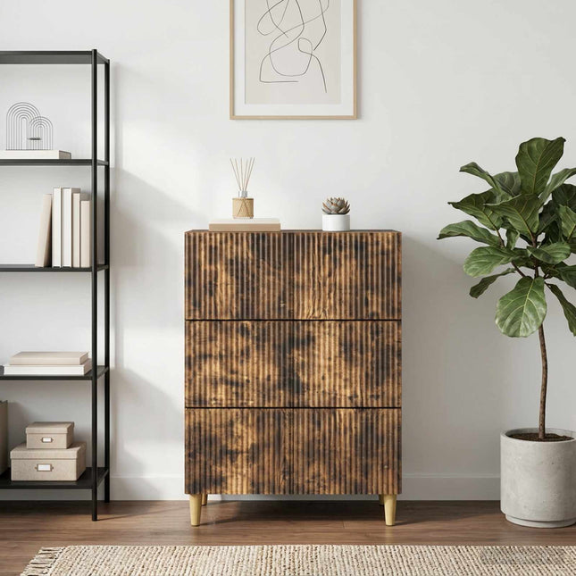 Lådans skåp 66 x 34,5 x 90 cm Konstruerat trä Rökt ek