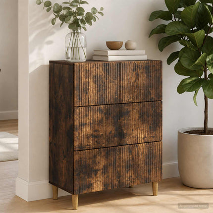 Lådans skåp Rökt ek 66 x 34,5 x 90 cm Konstruerat trä