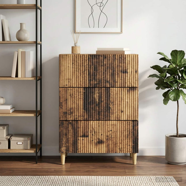 Lådans skåp 66 x 34,5 x 90 cm Konstruerat trä Gammalt trä