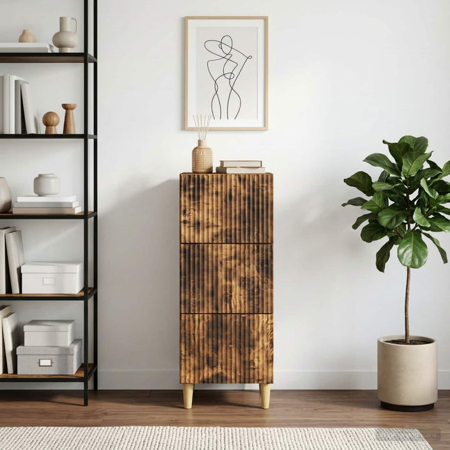 Lådans skåp Rökt ek 33 x 34,5 x 90 cm Konstruerat trä