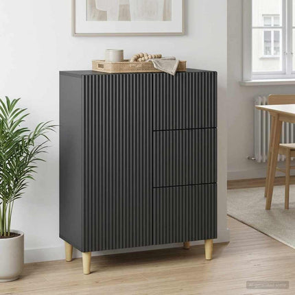 Sideboard med låda Svart 66 x 34,5 x 90 cm Konstruerat trä
