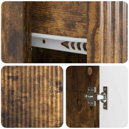 Sideboard med låda Rökt ek 66 x 34,5 x 90 cm Konstruerat trä