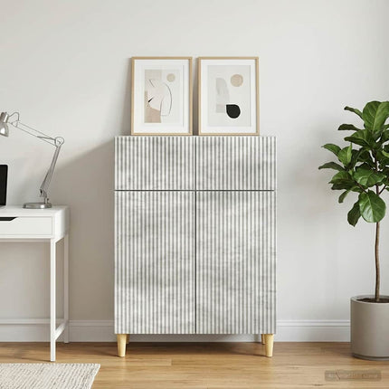 Sideboard med låda Betonggrå 66 x 34,5 x 90 cm Konstruerat trä