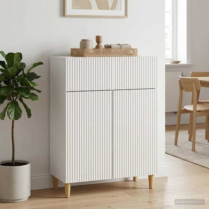 Sideboard Vit högglans 66 x 34,5 x 90 cm Konstruerat trä