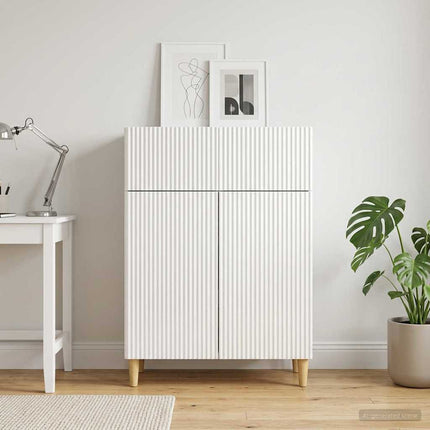 Sideboard Vit högglans 66 x 34,5 x 90 cm Konstruerat trä