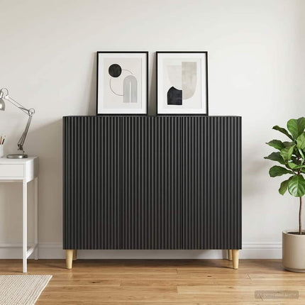 Sideboard Svart 89 x 34,5 x 80 cm Konstruerat trä