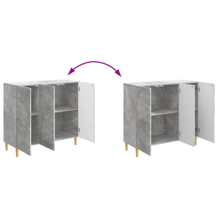 Sideboard Betonggrå 89 x 34,5 x 80 cm Konstruerat trä