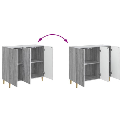 Sideboard Grå sonoma-ek 89 x 34,5 x 80 cm Konstruerat trä