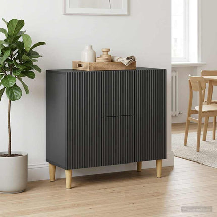 Sideboard med låda Svart 89 x 34,5 x 60 cm Konstruerat trä
