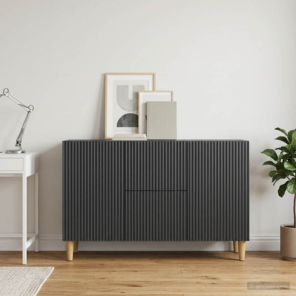 Sideboard med låda Svart 89 x 34,5 x 60 cm Konstruerat trä