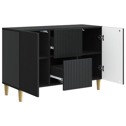 Sideboard med låda Svart 89 x 34,5 x 60 cm Konstruerat trä