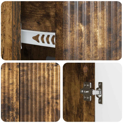 Sideboard med låda Rökt ek 89 x 34,5 x 60 cm Konstruerat trä