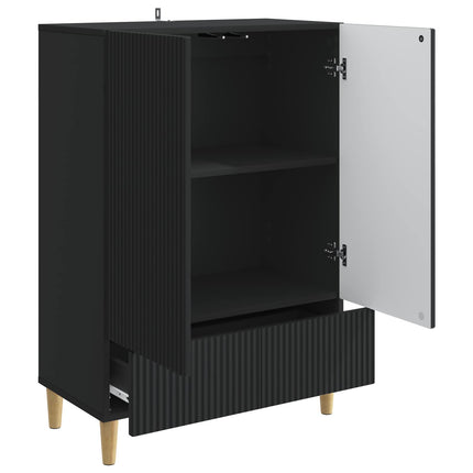 Sideboard med låda Svart 66 x 34,5 x 95 cm Konstruerat trä
