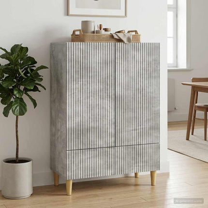 Sideboard med låda Betonggrå 66 x 34,5 x 95 cm Konstruerat trä