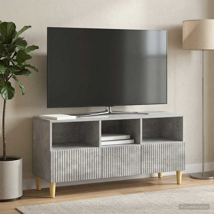 TV-skåp med låda Betonggrå 102 x 34,5 x 50 cm Konstruerat trä
