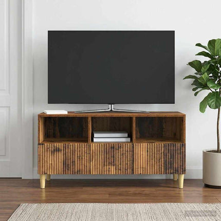 TV-skåp med låda Gammalt trä 102 x 34,5 x 50 cm Konstruerat trä