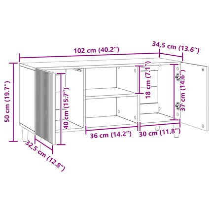 TV-skåp Svart 102 x 34,5 x 50 cm Konstruerat trä