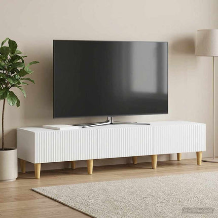 TV-skåp med låda Vit 147 x 34,5 x 30 cm Konstruerat trä