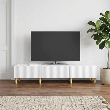 TV-skåp med låda Vit 147 x 34,5 x 30 cm Konstruerat trä