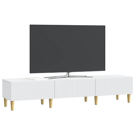 TV-skåp med låda Vit 147 x 34,5 x 30 cm Konstruerat trä