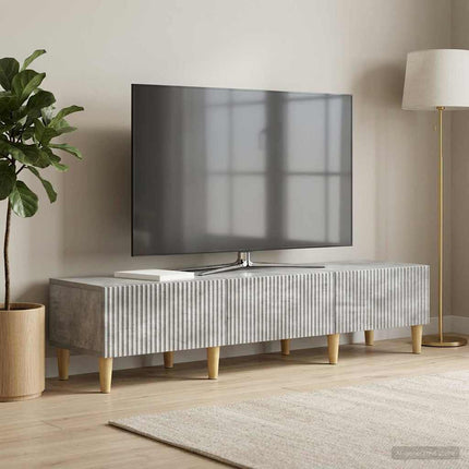TV-skåp med låda Betonggrå 147 x 34,5 x 30 cm Konstruerat trä