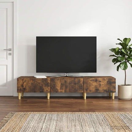 TV-skåp med låda Rökt ek 147 x 34,5 x 30 cm Konstruerat trä