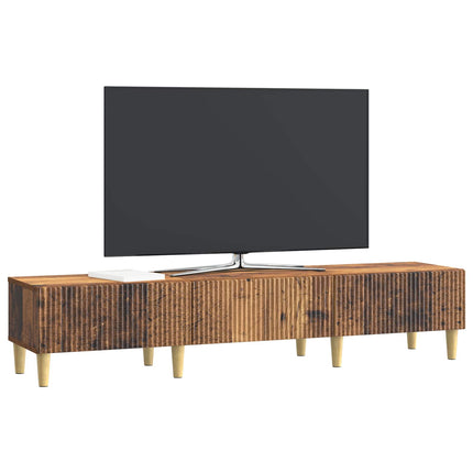 TV-skåp med låda Gammalt trä 147 x 34,5 x 30 cm Konstruerat trä