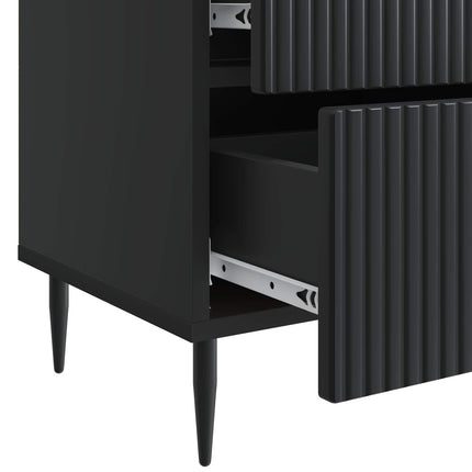 Nattduksbord 2 pcs Svart 43 x 34,5 x 47,5 cm Konstruerat trä