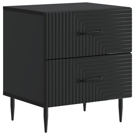 Nattduksbord 2 pcs Svart 43 x 34,5 x 47,5 cm Konstruerat trä