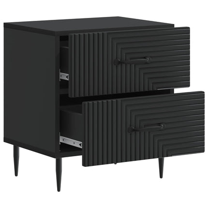 Nattduksbord 2 pcs Svart 43 x 34,5 x 47,5 cm Konstruerat trä