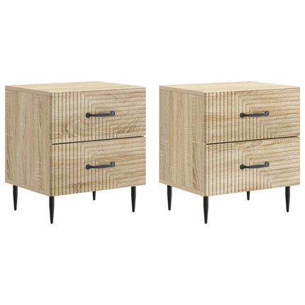 Nattduksbord med låda 2 pcs Sonoma-ek 43 x 34,5 x 47,5 cm
