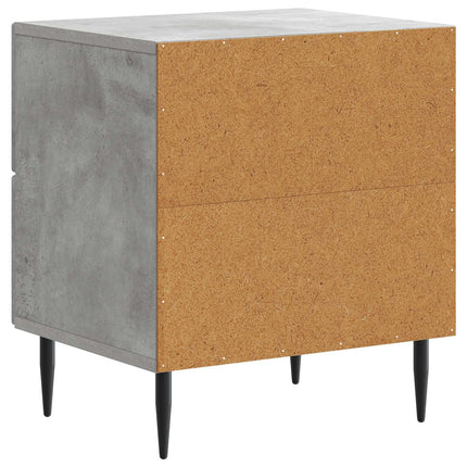 Nattduksbord med låda 2 pcs Betonggrå 43 x 34,5 x 47,5 cm