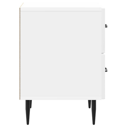 Nattduksbord med låda 2 pcs Vit högglans 43 x 34,5 x 47,5 cm