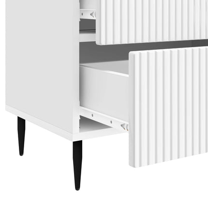 Nattduksbord Vit högglans 62 x 34,5 x 47,5 cm Konstruerat trä
