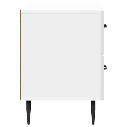 Nattduksbord Vit högglans 62 x 34,5 x 47,5 cm Konstruerat trä