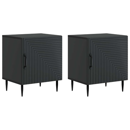 Nattduksbord 2 pcs Svart 43 x 34,5 x 50 cm Konstruerat trä