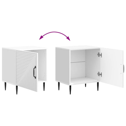 Nattduksbord 2 pcs Vit högglans 43 x 34,5 x 50 cm