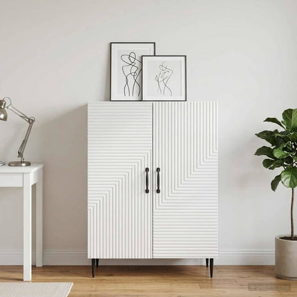 Sideboard Vit högglans 66 x 34,5 x 89,5 cm Konstruerat trä