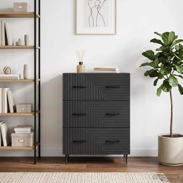 Lådans skåp Svart 66 x 34,5 x 89,5 cm Konstruerat trä