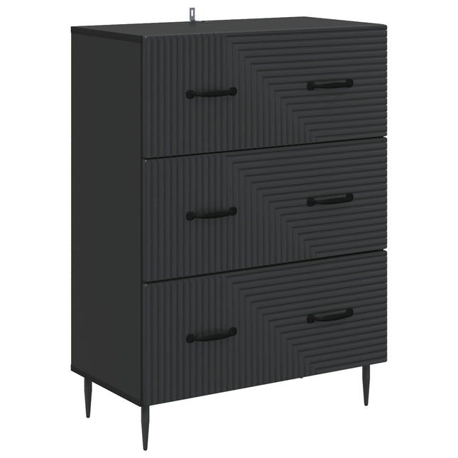 Lådans skåp Svart 66 x 34,5 x 89,5 cm Konstruerat trä