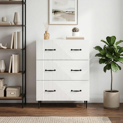 Lådans skåp Vit högglans 66 x 34,5 x 89,5 cm Konstruerat trä