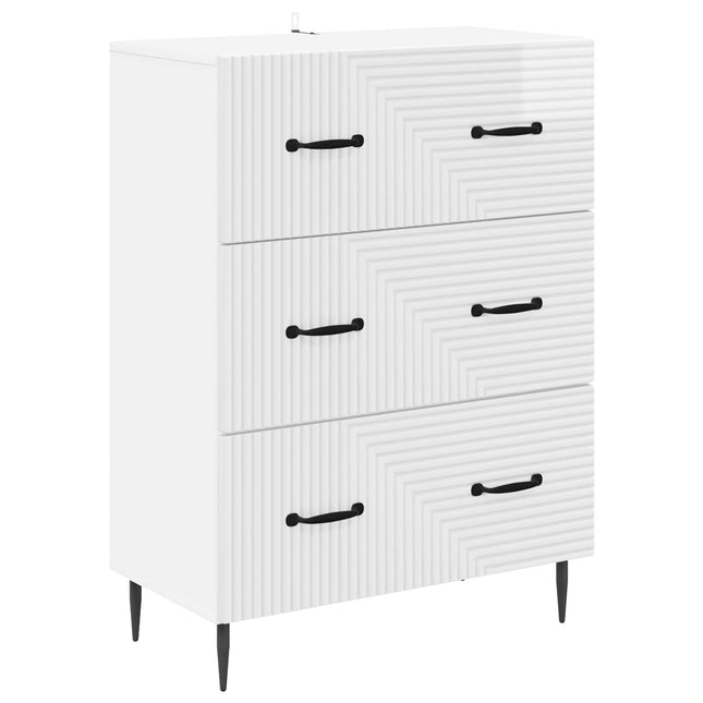Lådans skåp Vit högglans 66 x 34,5 x 89,5 cm Konstruerat trä