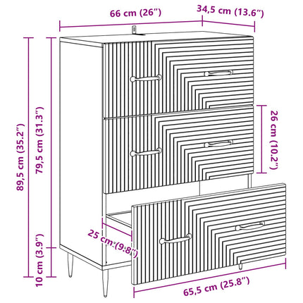 Lådans skåp Vit högglans 66 x 34,5 x 89,5 cm Konstruerat trä