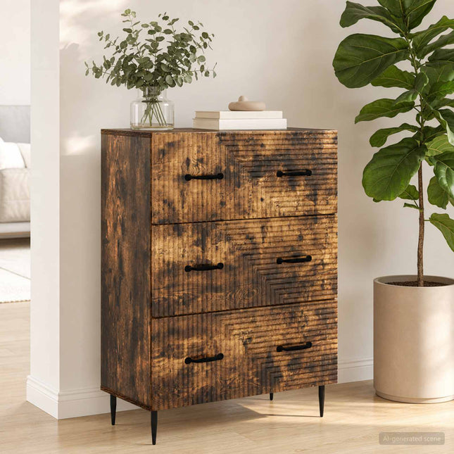 Lådans skåp Rökt ek 66 x 34,5 x 89,5 cm Konstruerat trä