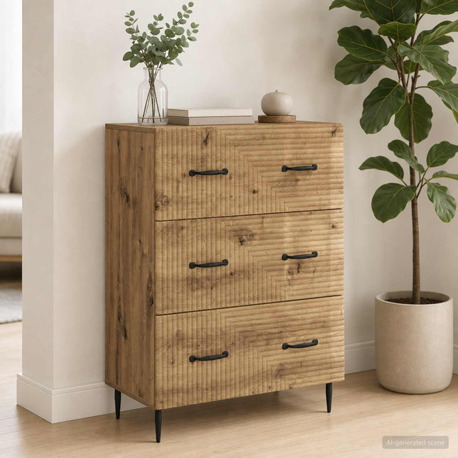 Lådans skåp 66 x 34,5 x 89,5 cm Konstruerat trä Artisan-ek