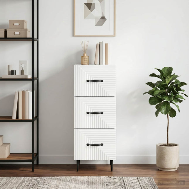 Lådans skåp Vit 33 x 34,5 x 89,5 cm Konstruerat trä