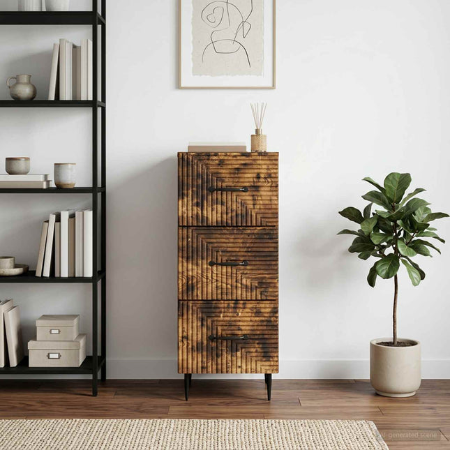 Lådans skåp Rökt ek 33 x 34,5 x 89,5 cm Konstruerat trä