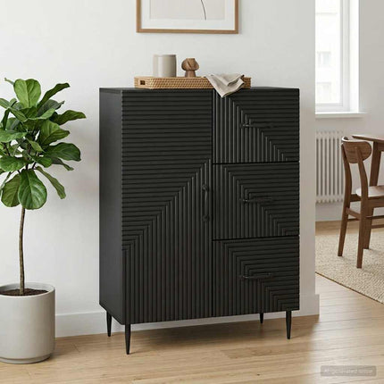 Sideboard med låda Svart 66 x 34,5 x 89,5 cm Konstruerat trä